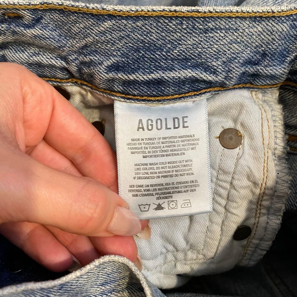 Agolde Criss Cross Arc Jeans High Rise Vintage Wash Size 24 - Picture 9 of 10